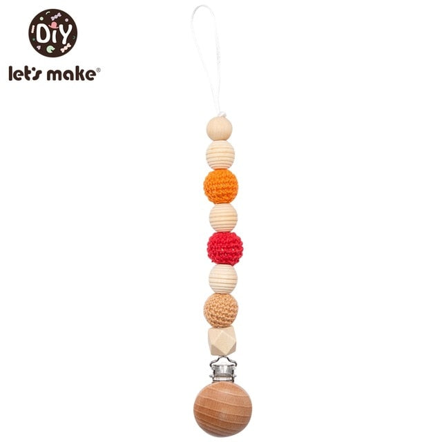 Let's Make 1pc Baby Pacifier Dummy Luxury Nipple Chain Soother Feeder Pacifier Silicone Crochet Beads Panda Rabbit Food Grade