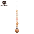 Let's Make 1pc Baby Pacifier Dummy Luxury Nipple Chain Soother Feeder Pacifier Silicone Crochet Beads Panda Rabbit Food Grade