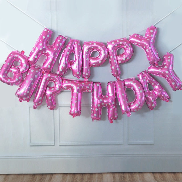 Happy Birthday Balloons Party Supplies Decoration Letter Helium Foil Balloons Globos Balony Banner Baby Shower Latex Balloons