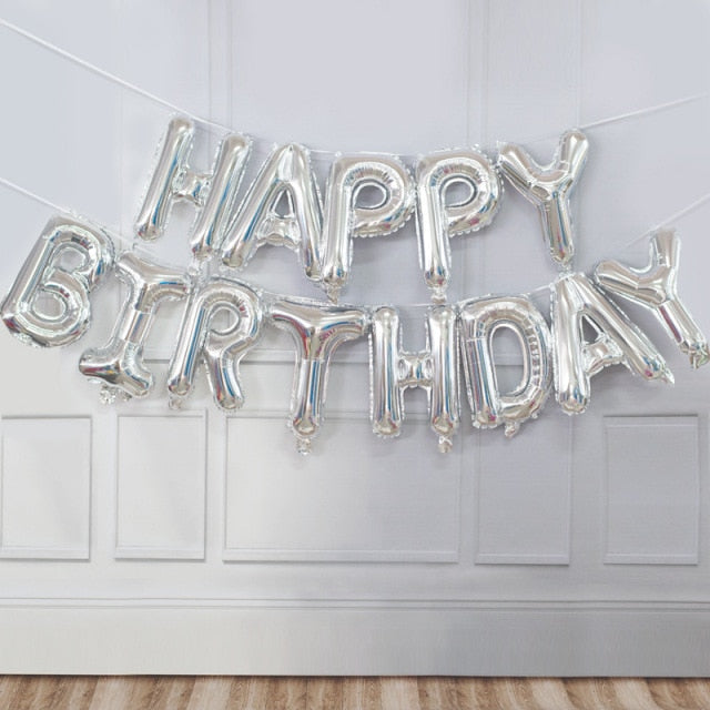 Happy Birthday Balloons Party Supplies Decoration Letter Helium Foil Balloons Globos Balony Banner Baby Shower Latex Balloons