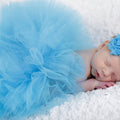 Cute Princess Newborn Photography Props Infant Costume Outfit with Flower Headband Baby Girl Summer Dress