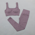 Seamless Yoga Suit Sports Set Gym Clothes Fitness Women Long Sleeve Crop Top High Waist Leggings Ribbed Workout Set Tracksuits
