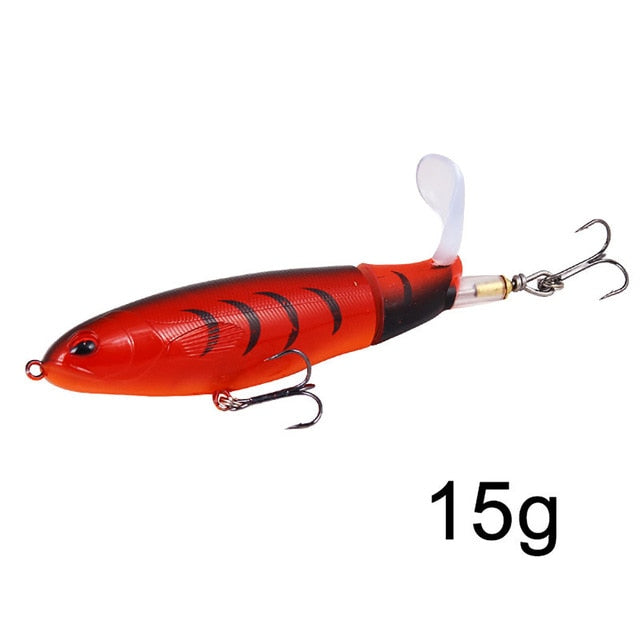 GOBYGO 1PCS Whopper Popper 10cm/14cm Fishing Lure Artificial Bait Hard Soft Rotating Tail Fishing Tackle Geer Pesca