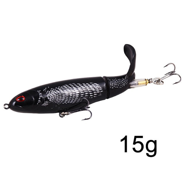 GOBYGO 1PCS Whopper Popper 10cm/14cm Fishing Lure Artificial Bait Hard Soft Rotating Tail Fishing Tackle Geer Pesca