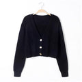 Autumn Winter Short High Waist Solid Color Sweater Women Single-breasted Knit Cardigan Small Sweter Women Jacket New Top Femme