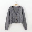 Autumn Winter Short High Waist Solid Color Sweater Women Single-breasted Knit Cardigan Small Sweter Women Jacket New Top Femme