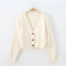 Autumn Winter Short High Waist Solid Color Sweater Women Single-breasted Knit Cardigan Small Sweter Women Jacket New Top Femme