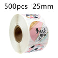 500Pcs/Roll  Thank You Stickers Handmade Sticker Circle Stationery thank you for your order Gift Seal Labels thank you sticker