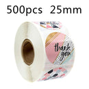500Pcs/Roll  Thank You Stickers Handmade Sticker Circle Stationery thank you for your order Gift Seal Labels thank you sticker