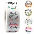 500Pcs/Roll  Thank You Stickers Handmade Sticker Circle Stationery thank you for your order Gift Seal Labels thank you sticker