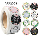 500Pcs/Roll  Thank You Stickers Handmade Sticker Circle Stationery thank you for your order Gift Seal Labels thank you sticker