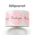 500Pcs/Roll  Thank You Stickers Handmade Sticker Circle Stationery thank you for your order Gift Seal Labels thank you sticker