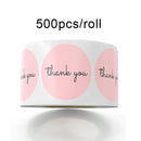 500Pcs/Roll  Thank You Stickers Handmade Sticker Circle Stationery thank you for your order Gift Seal Labels thank you sticker