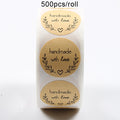 500Pcs/Roll  Thank You Stickers Handmade Sticker Circle Stationery thank you for your order Gift Seal Labels thank you sticker