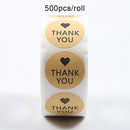 500Pcs/Roll  Thank You Stickers Handmade Sticker Circle Stationery thank you for your order Gift Seal Labels thank you sticker