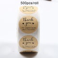 500Pcs/Roll  Thank You Stickers Handmade Sticker Circle Stationery thank you for your order Gift Seal Labels thank you sticker