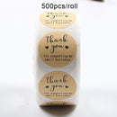 500Pcs/Roll  Thank You Stickers Handmade Sticker Circle Stationery thank you for your order Gift Seal Labels thank you sticker
