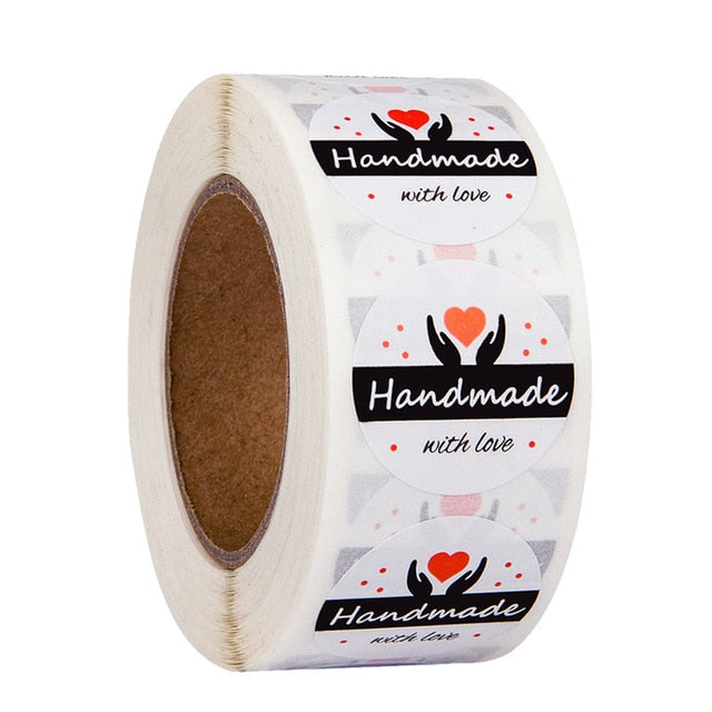 500Pcs/Roll  Thank You Stickers Handmade Sticker Circle Stationery thank you for your order Gift Seal Labels thank you sticker