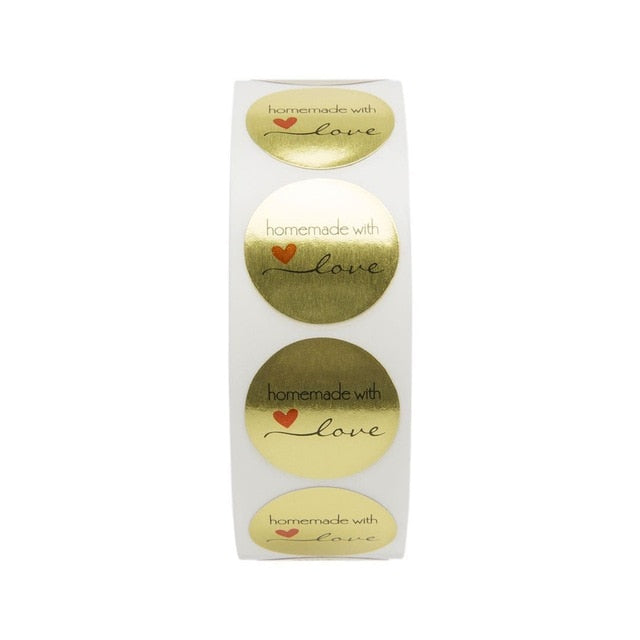 500Pcs/Roll  Thank You Stickers Handmade Sticker Circle Stationery thank you for your order Gift Seal Labels thank you sticker