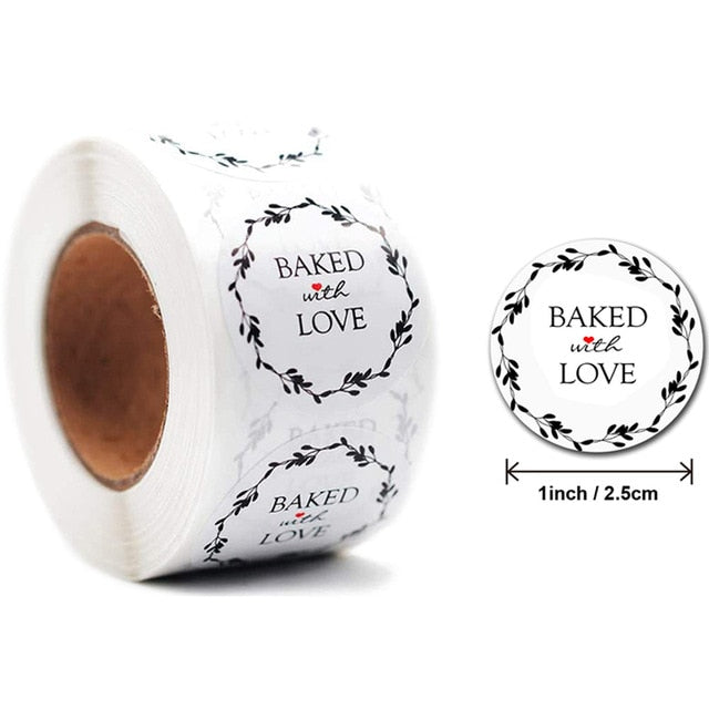 500Pcs/Roll  Thank You Stickers Handmade Sticker Circle Stationery thank you for your order Gift Seal Labels thank you sticker