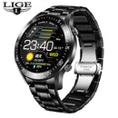 LIGE 2021 New Full circle touch screen Mens Smart Watches IP68 Waterproof Sports Fitness Watch Man Luxury Smart Watch for men