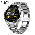LIGE 2021 New Full circle touch screen Mens Smart Watches IP68 Waterproof Sports Fitness Watch Man Luxury Smart Watch for men