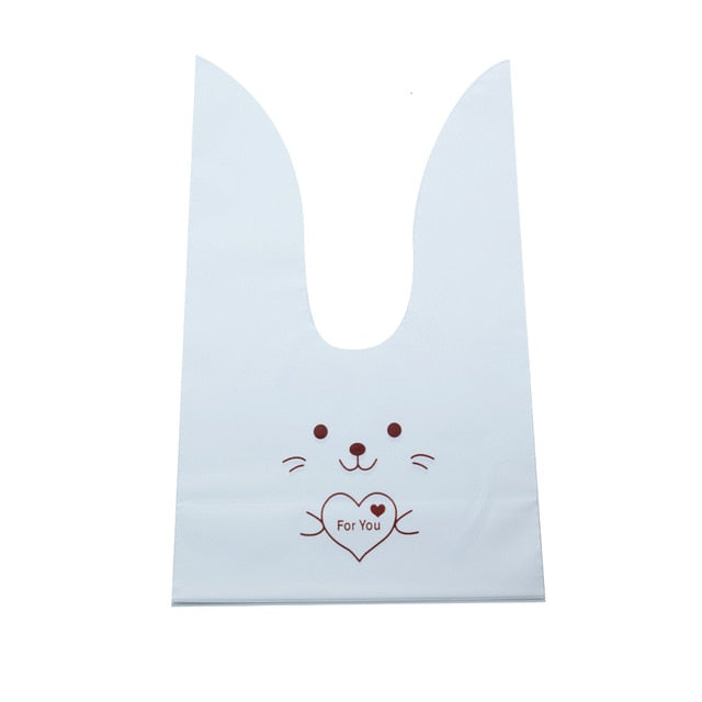 20/50pcs Rabbit Gift Bags Cones Transprant Plastic Bag Carrot Candy Bags Kids Birthday Party Decoration Easter Party Decorations