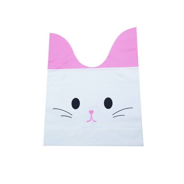 20/50pcs Rabbit Gift Bags Cones Transprant Plastic Bag Carrot Candy Bags Kids Birthday Party Decoration Easter Party Decorations