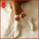 Women's Fashion Letter Patterned Socks Comfort Sports Socks Running Fitness Long Socks Female Cotton Streetwear Numbers Socks