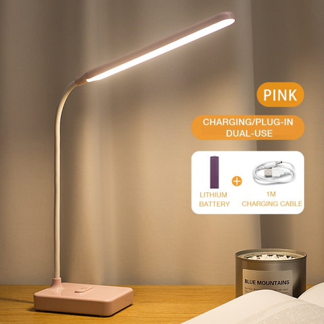 Usb Charging Desk Lamp Led Eye Protection Dimmable Reading Light Student Study Night Light Touch Switch Folding Table Lamp