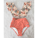 High Waist Bikini 2021 Ruffle Swimwear Women Print Sexy Swimsuit Push Up Bikinis Plus Size Bathing Suits Floral Beach Wear