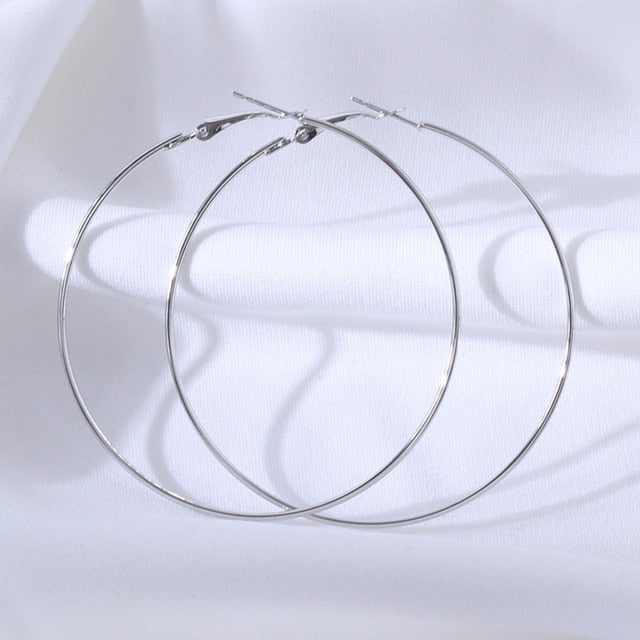 BLIJERY New Fashion Big Hoop Earrings Basketball Brincos Shiny Starry Large Circle Earrings for Women Jewelry Boucles d'oreill