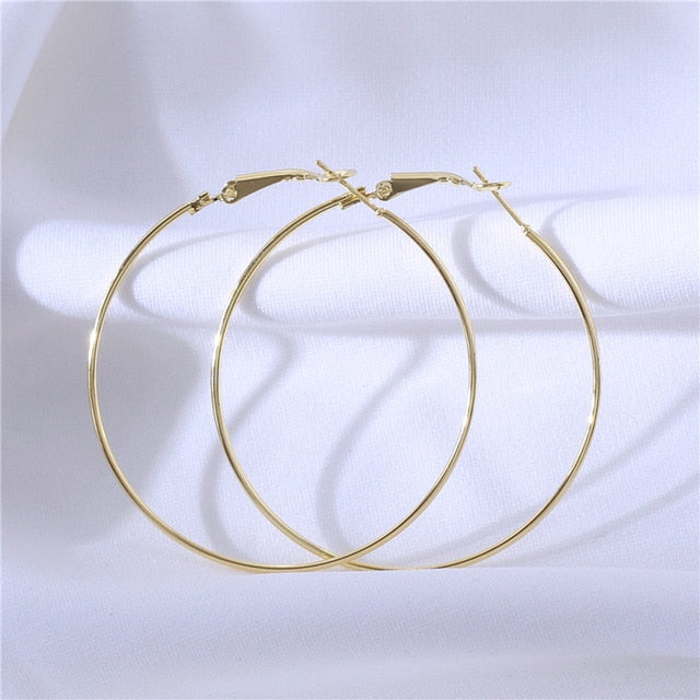 BLIJERY New Fashion Big Hoop Earrings Basketball Brincos Shiny Starry Large Circle Earrings for Women Jewelry Boucles d'oreill
