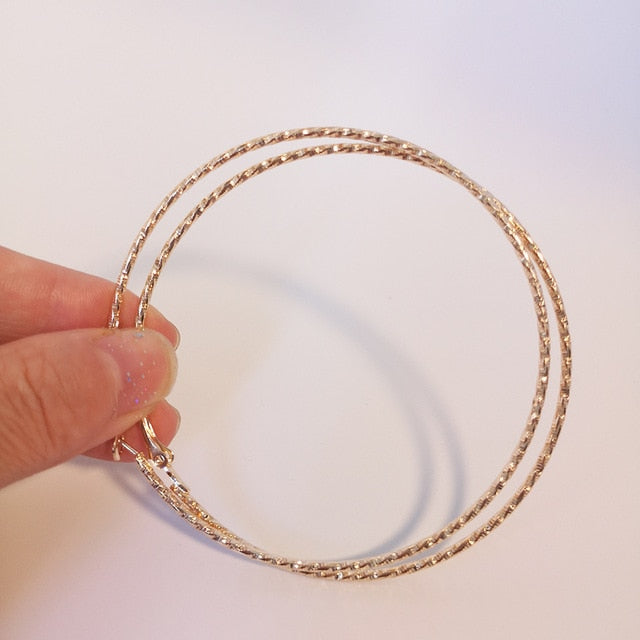 BLIJERY New Fashion Big Hoop Earrings Basketball Brincos Shiny Starry Large Circle Earrings for Women Jewelry Boucles d'oreill