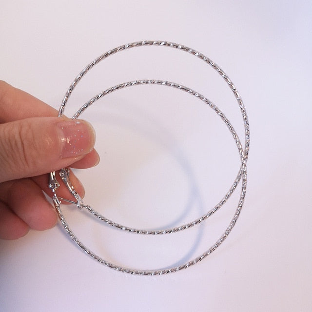 BLIJERY New Fashion Big Hoop Earrings Basketball Brincos Shiny Starry Large Circle Earrings for Women Jewelry Boucles d'oreill