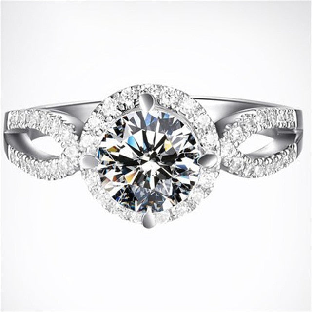 CC Trendy Jewelry S925 Rings For Women Cubic Zirconia Charms Bridal Wedding Engagement White Gold Color Ring Drop Shipping