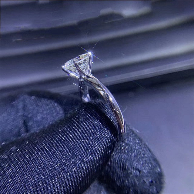 CC Trendy Jewelry S925 Rings For Women Cubic Zirconia Charms Bridal Wedding Engagement White Gold Color Ring Drop Shipping