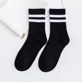 Solid Striped Black White Short Socks for Woman Harajuku Hip Hop Skateboard Crew Socks Cotton Casual Unisex Men/Women's Socks