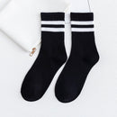 Solid Striped Black White Short Socks for Woman Harajuku Hip Hop Skateboard Crew Socks Cotton Casual Unisex Men/Women's Socks