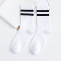 Solid Striped Black White Short Socks for Woman Harajuku Hip Hop Skateboard Crew Socks Cotton Casual Unisex Men/Women's Socks