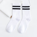 Solid Striped Black White Short Socks for Woman Harajuku Hip Hop Skateboard Crew Socks Cotton Casual Unisex Men/Women's Socks