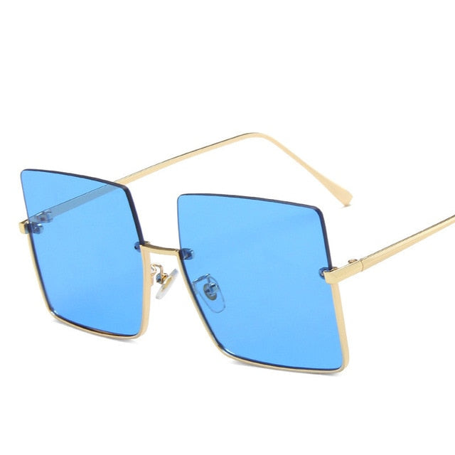 Yoovos 2021 Sunglasses Women Luxury Sun Glasses For Women Glasses Retro Brand Square Sunglasses Women Metal Half Frame Eyewear