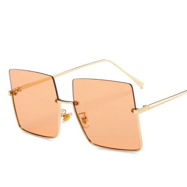 Yoovos 2021 Sunglasses Women Luxury Sun Glasses For Women Glasses Retro Brand Square Sunglasses Women Metal Half Frame Eyewear