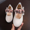 Children's Flats Lace Big Flower Princess Party Performance Shoes Big Student Girl Shoes for Kids Soft Sole Leather Flats