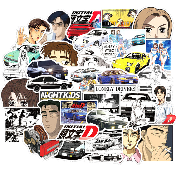 10/30/50pcs/pack Initial D Japanese anime Graffiti Stickers Lable For Cars Motorcycles Children's toys Decal Luggage Skateboards