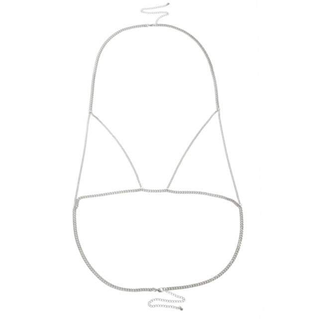 Fashion Simple Body Jewelry For Women Summer Sexy Bikini Chest Chain Harness Chain Jewelry Charm Body Necklace