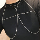 Fashion Simple Body Jewelry For Women Summer Sexy Bikini Chest Chain Harness Chain Jewelry Charm Body Necklace
