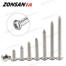 ZONSANTA M1.4 M1.7 M2 M2.2 M2.6 M3 M3.5 M4 M5 M6 Small 304 stainless steel Cross Phillips Pan Round Head Self tapping Screw