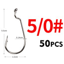 MEREDITH 50pcs/lot Fishing Soft Worm Hooks High Carbon Steel Wide Super Lock Fishhooks Lure Softjerk Hooks 8