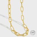 Real 925 Sterling Silver Elegant hollowout chain Geometric Pendant Necklace Fine Jewelry For Women Wedding Party Bijoux